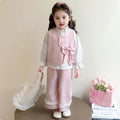 Girls Clothing Sets Fashion Children Vest +Shirts+Pants Three-piece Set Kids Princess Suit  Spring Autumn 2025 New