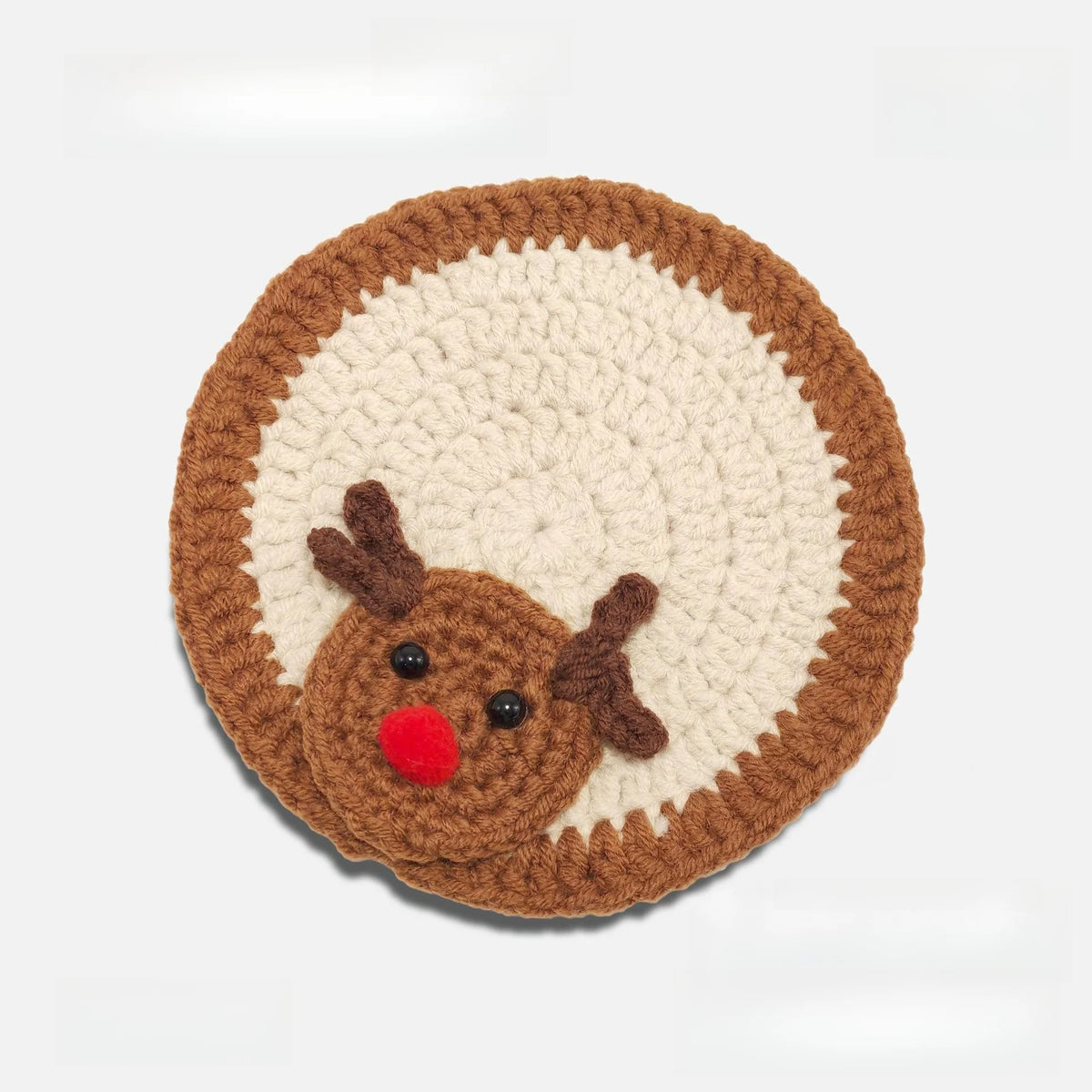 Christmas Santa Coasters Handmade Crochet Mug Mats Set Holiday Table Decoration Gift for Her Christmas Decorations for Home
