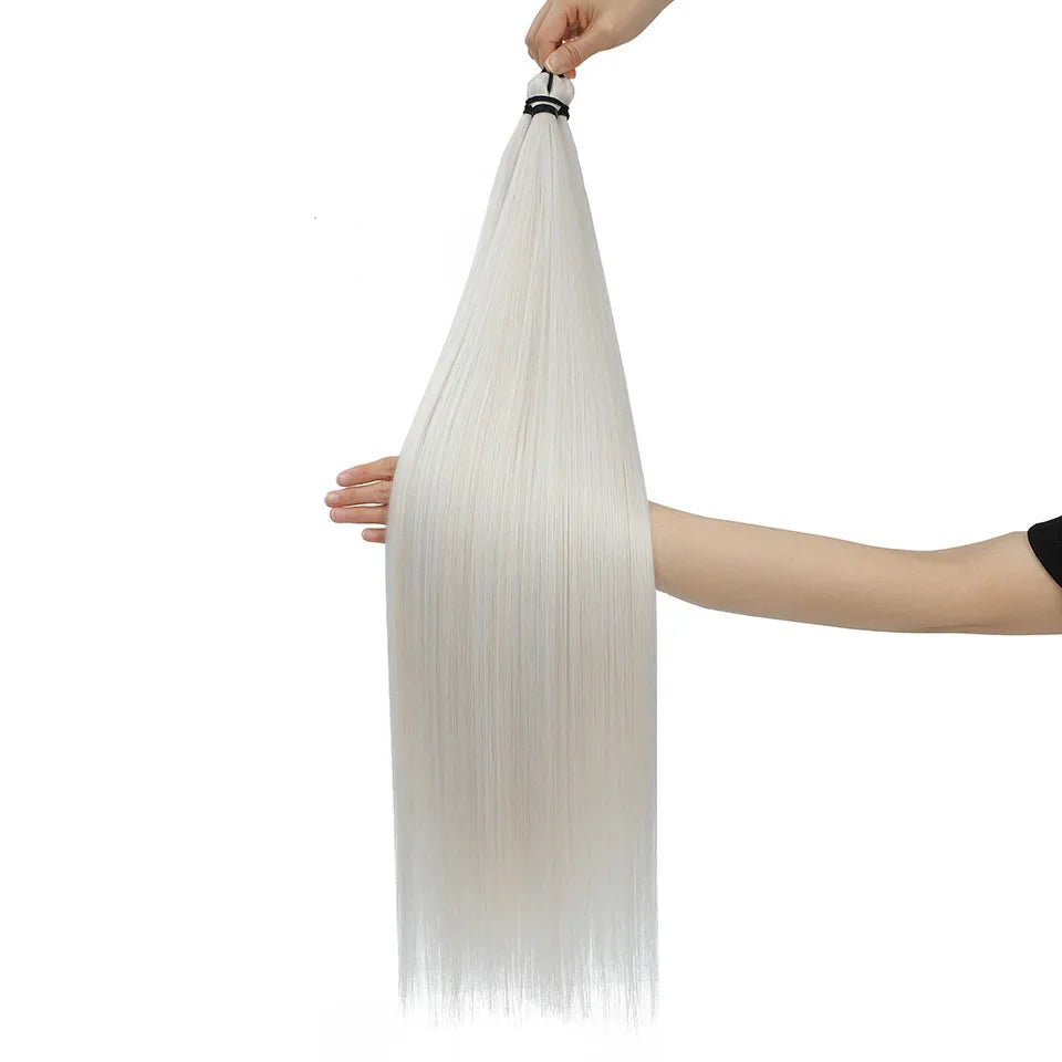 300g 3Pcs/Lot 28Inch Straight Crochet Braids White Blonde 613#Ombre Brown 6# Bio Protein Synthetic Hair Extensions