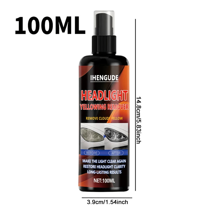 Professional Car Headlight Restorer - Removes Scratches and Blur, Restores Bulb Brightness, Expands Visibility, Suitable for Front and Rear Vehicle Lighting, Car Headlight Repair Fluid - Anti-Yellowing/Scratch/Fogging and Oxi