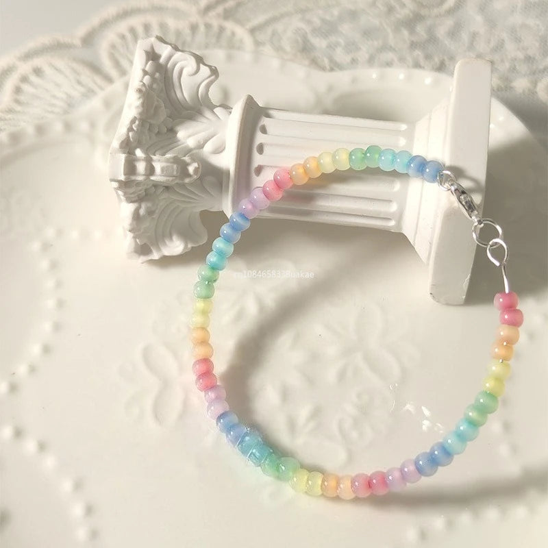 1Pcs Bohemian Style Bracelet Colorful Beaded Bracelet for Women Girls Simple Sweet Versatile Bracelet Jewelry Accessories Gifts