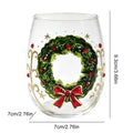 Wine Glasses Shiny Lead-Proof Seasonal Decoration Christmas 3D Santa Drink Glass for Tea Juice Cocktail Water Soda Beer Milk