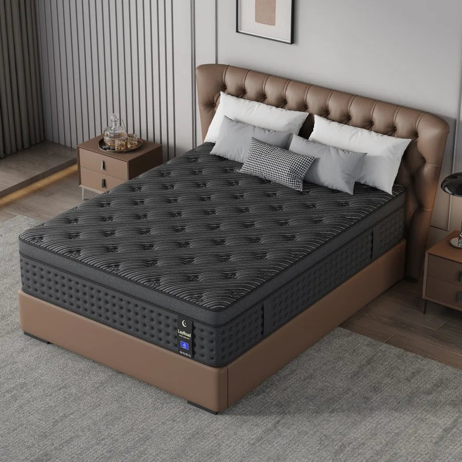 12/14inch Memory Foam Hybrid Mattress With Pocket Springs, Twin, Full, Queen, King, Sizes In A Box, Medium Firm, Mattresses For Support Comfort, Fiberglass-Free Suitable For Home Bedrooms, Hotels And Halls Of Residence