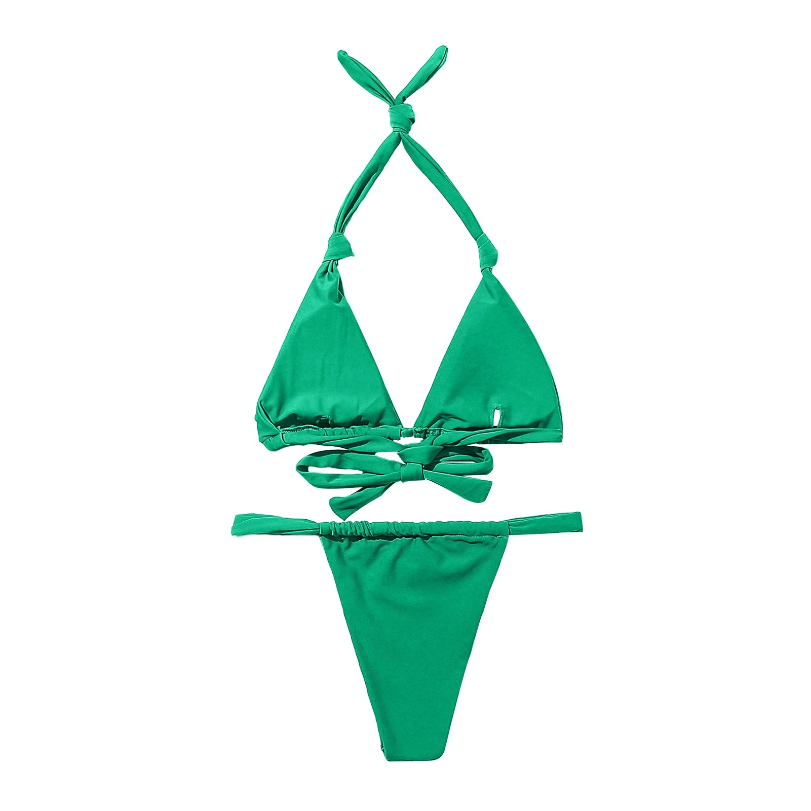 Sexy Folds Bikini Set Solid Micro Bikinis Women Swimsuit Female Triangle Swimwear Beach Wear Bathing Suit