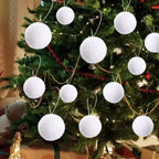 4/6/8cm White Christmas Balls Decoration Christmas Tree Hanging Accessories New Year Gift Box Navidad DIY Party Home Room Decor