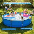 Round Above Ground Swimming Pool 12FT x 30IN Metal Frame Outdoor Portable Water Pool for Adults Family Friends Backyard