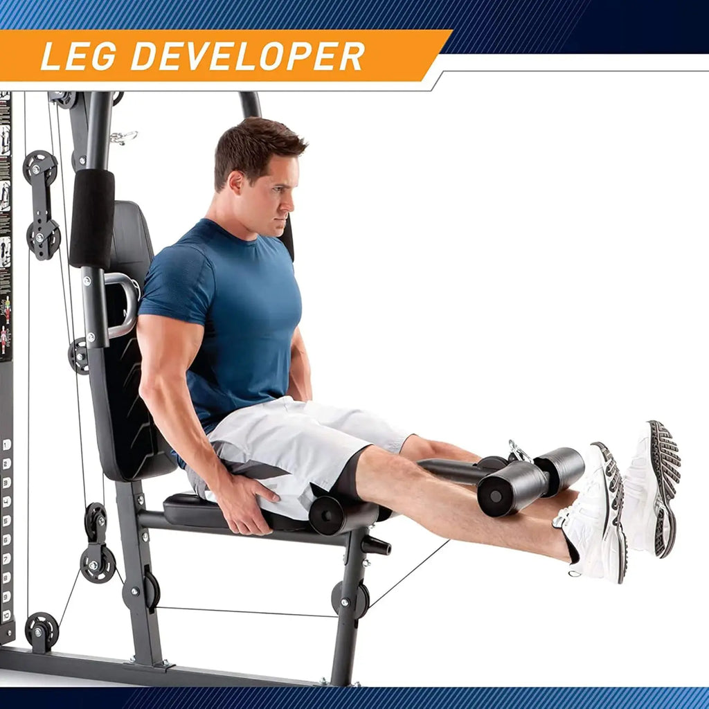 Home Gym Workout Station Full Body Exercise Equipment with Leg Press Cable Pulley Smith Machine LAT Pulldown Weights, Custom