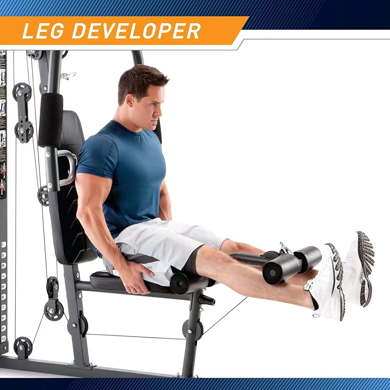 Home Gym Workout Station Full Body Exercise Equipment with Leg Press Cable Pulley Smith Machine LAT Pulldown Weights, Custom