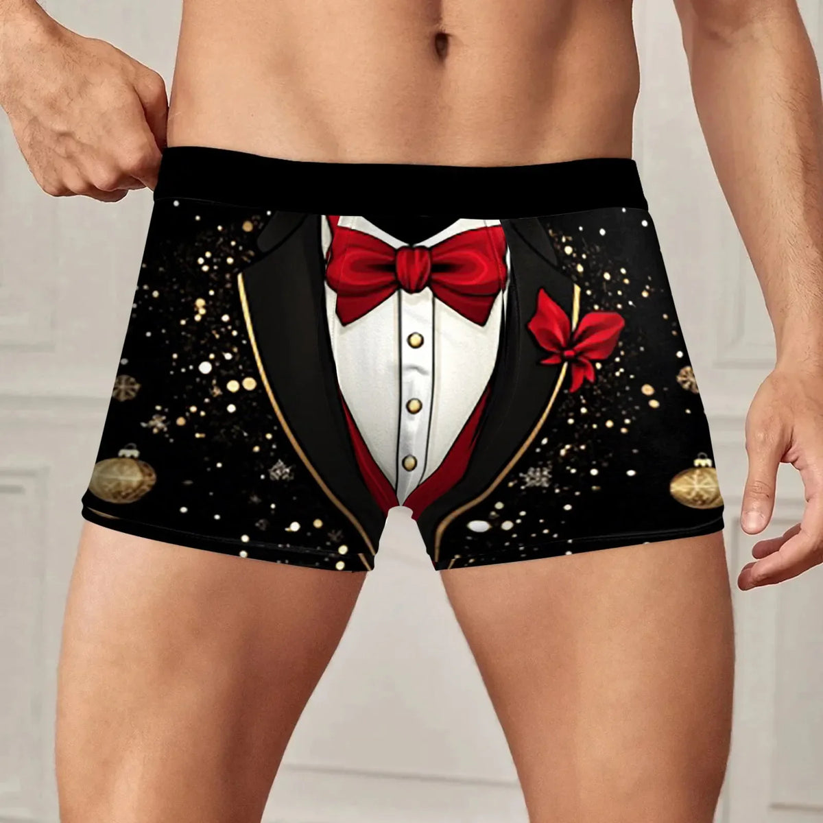 Christmas Printed Men'S Underwear Low Waisted Personalized Underwear Flat Pants Breathable And Comfortable Panties Boxer Shorts