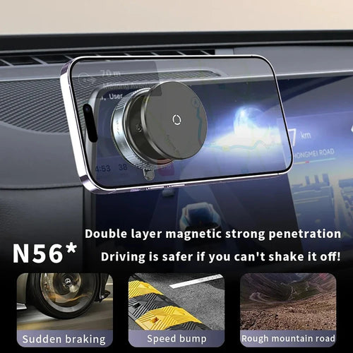 360° Adjustable Vacuum Magnetic Suction Cup Mobile Phone Holder Suitable For Car/ Gym/Mirror/Smooth Surface Hands-free Suction