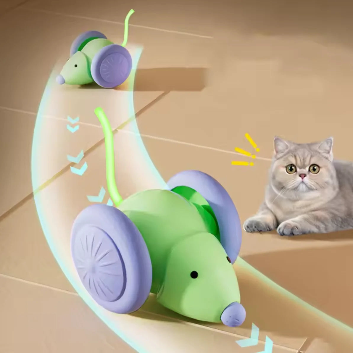 Interactive Cat Toy Electric Mouse Car Automatic Teaser kitten Pet Toys Rechargeable Intelligent Obstacle Avoidance Cat Car Toy