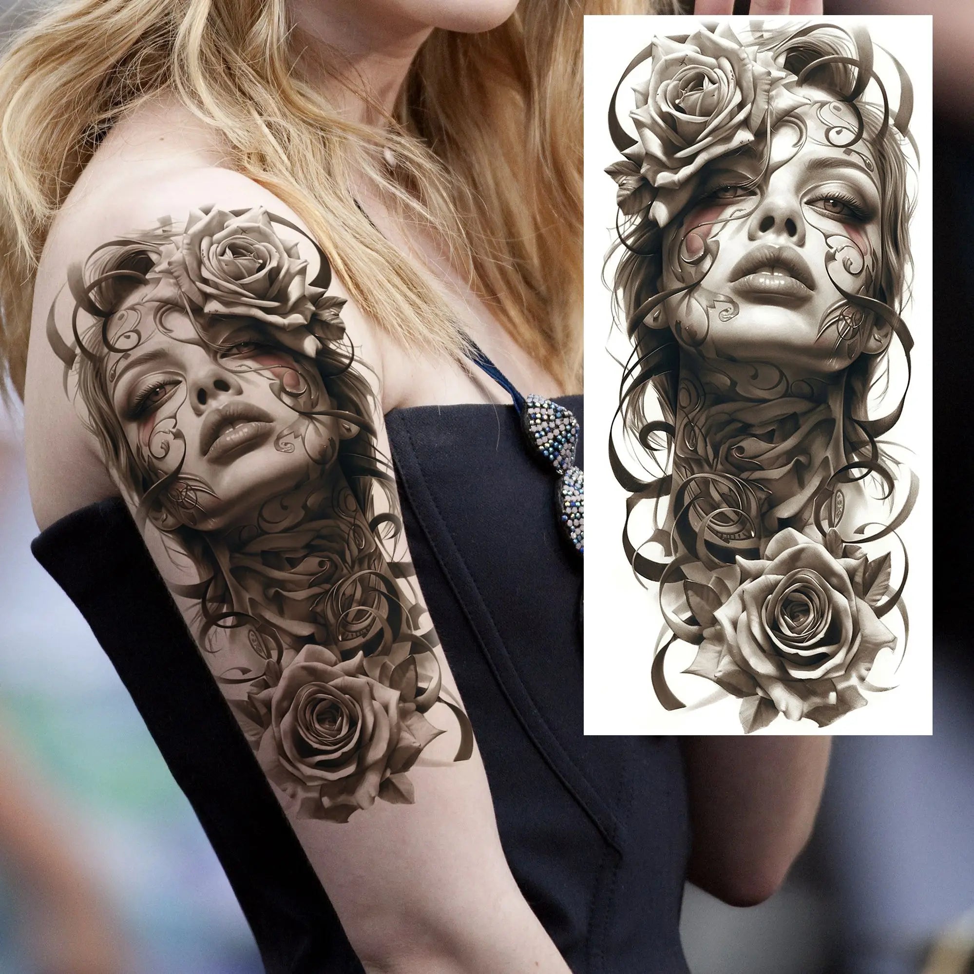 1 Sheet Trendy Cool Robber Gangster Temporary Tattoos For Adults Bad Guy Rebel Tatoos Waterproof Realistic  Fake Tattoo Stickers