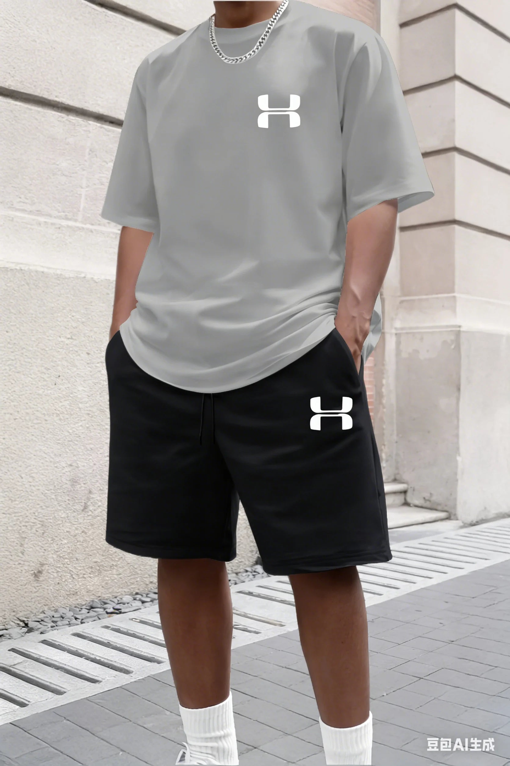 2026 New Men's Sportswear Short Sleeved T-shirt and Sports Shorts Summer Casual Jogging Pants Set Men's Two-piece Set