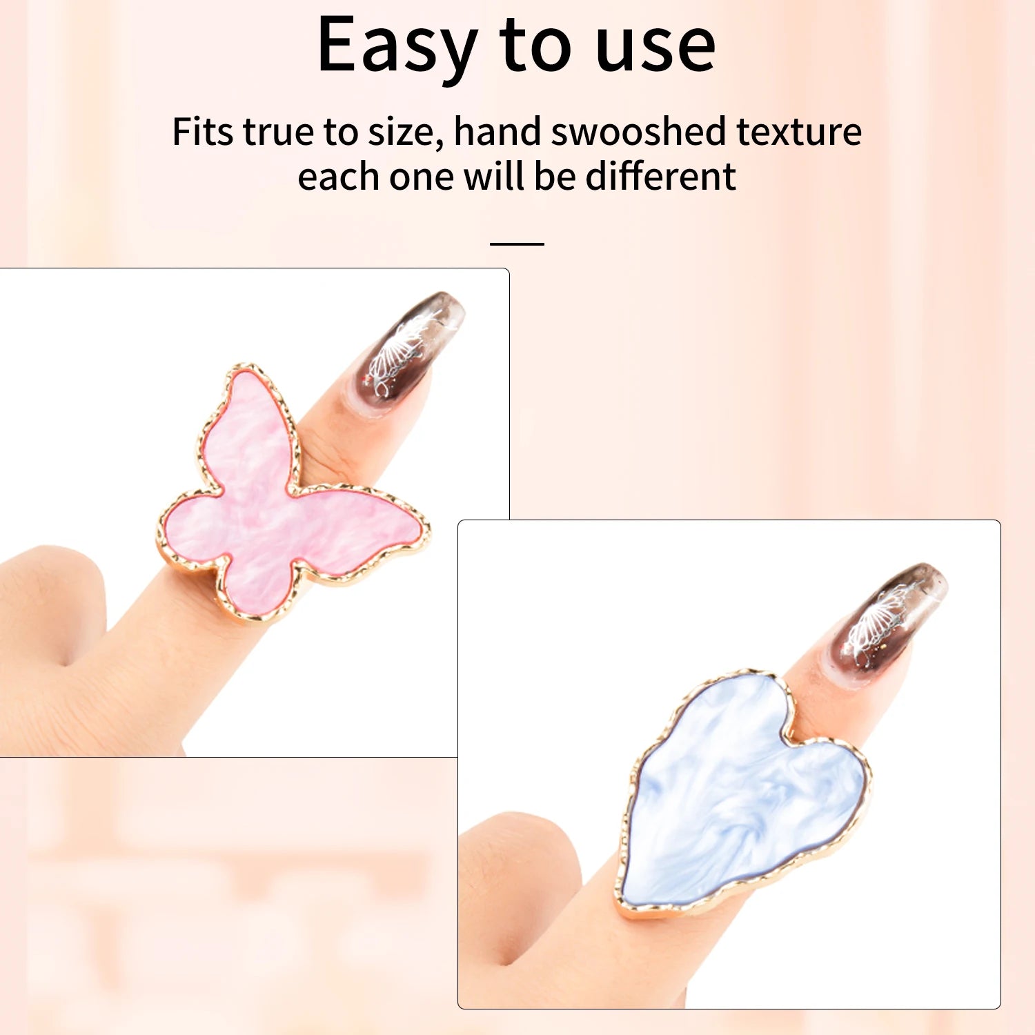 Mini Resin Fingerring Design Plate For UV Gel Polish Blending Heart Shape False Nails Display Stand False Eyelash Glue Tray Tool