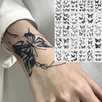 Black Butterfly Temporary Tattoo Sticker 30PCS/set 3D Butterfly Fake Tattoo Transfer Waterproof Tattoo Legs Arm Body for Women