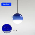 Creative Colorful Glass Pendant Lamps 15cm 20cm Green Pink Gray Round Ball Suspension Hanging Light for Restaurant Dining Room