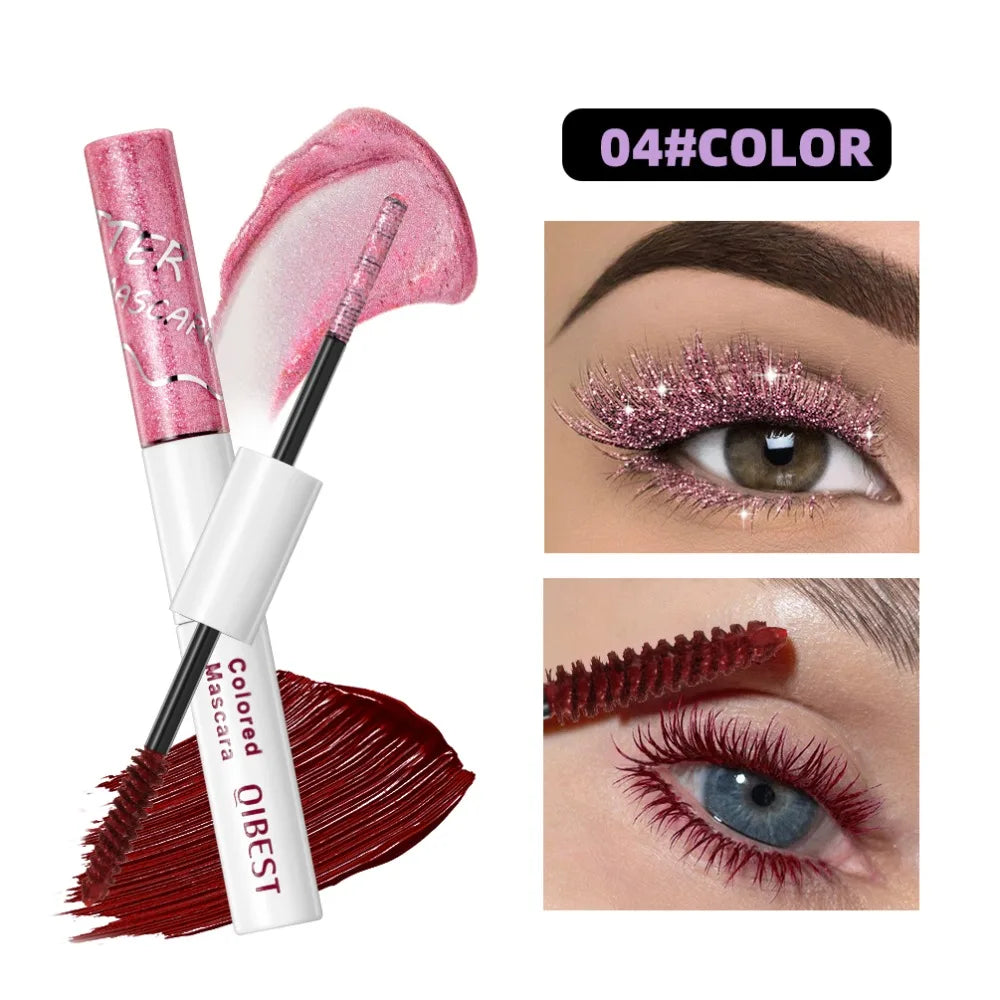 Double Head 2 IN 1 Mascara Silk Fiber Lash Mascara Volume Waterproof Lasting Non-Smudging Thick Thin Curling Mascara Eyes Makeup