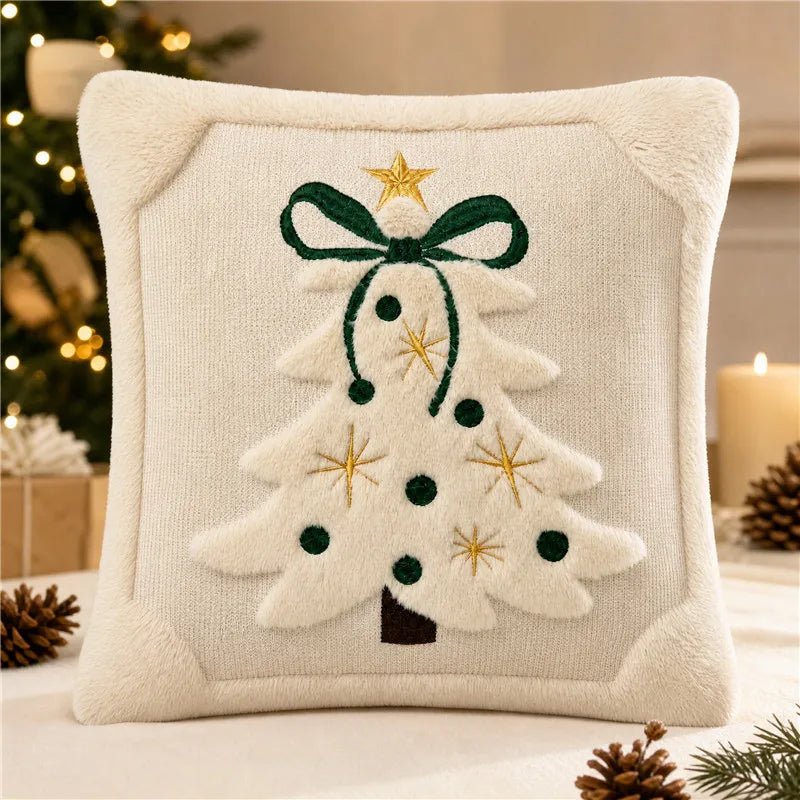 Christmas 3D Cushion Cover Snowman Santa Elk Pattern Pillowcase Sofa Cushion Covers for Home 2026 New Year Christmas Decorations