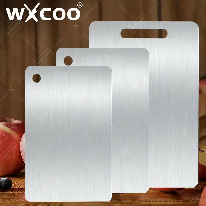 WXCOO 5 Sizes Household Kitchen Boards Thickened Stainless Steel Cutting Board Kitchen Fruit Vegetable Kneading Dough Board