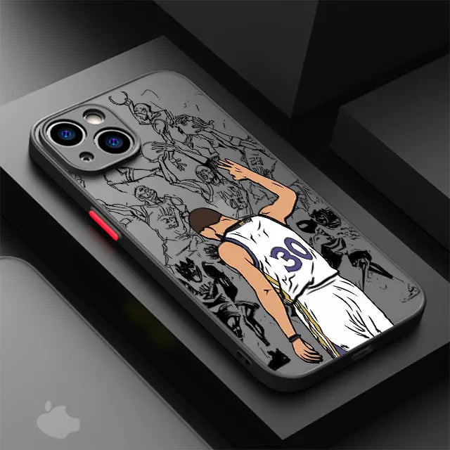 Cute Basketball Star Phone Case for iPhone 15 16 Pro Max 14 Plus 11 12 13 Pro Max SE 7 14 8 Pro XR XS X 15Pro 12 Mini
