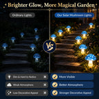 Solar Mushroom Lights Ground Stake Garden Lamps Solar Powered 10/20LED 8 Modes for Lawn Yard Courtyard Patio Christmas Decor