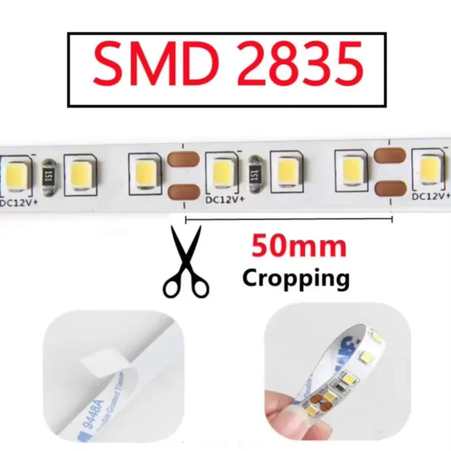 LED Strip 60LEDs/m DC12V SMD2835 Home Strip Red Blue Green Yellow Pink Warm White Flexible Cuttable Soft Lamp Bar For Home Decor