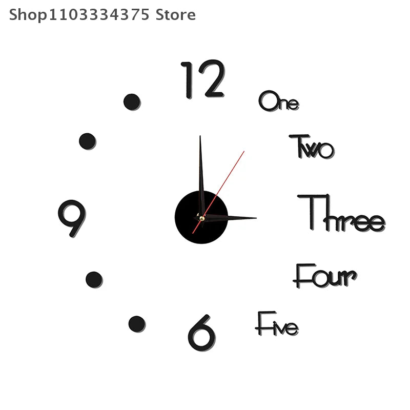 3D Wall Clock Mirror Wall Stickers Creative DIY Wall Clocks Modern Design Mute Quartz Needle Watch Home Decor