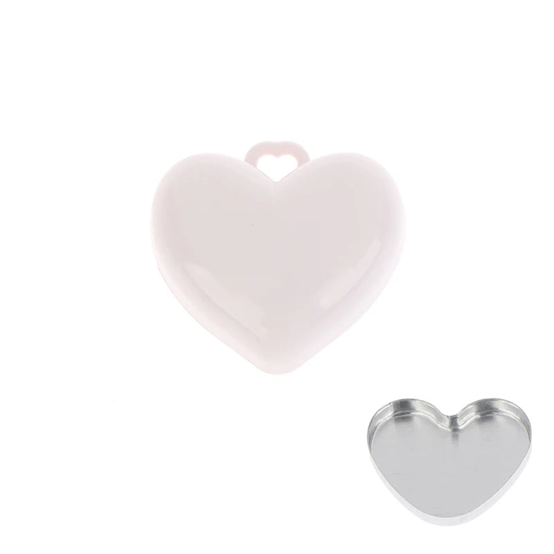 1Pcs Heart Shape Blush Empty Compact with Mirror, Keychain DIY Refillable Powder Case for Makeup