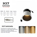 Tuya Zigbee DALI Matter Smart LED Recessed Downlight Anti-glare CRI97 3 CCT Switchable White Black Living Room Bedroom Kitchen