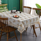 Battilo Rectangular Tablecloth Lace Table Cover Luxury Embroidered Coffee Tablecloths for Dining Tables Home Wedding Decoration