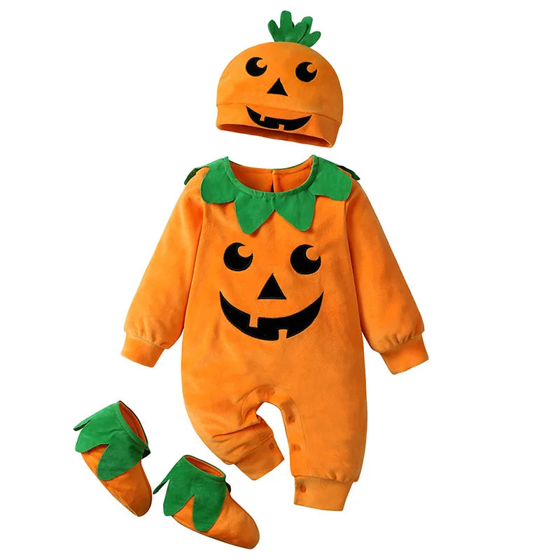 0-24Months Baby Boys Jumpsuits Halloween Costumes Children Halloween Cosplay Party Boy Clothes Long-sleeved Hoodie