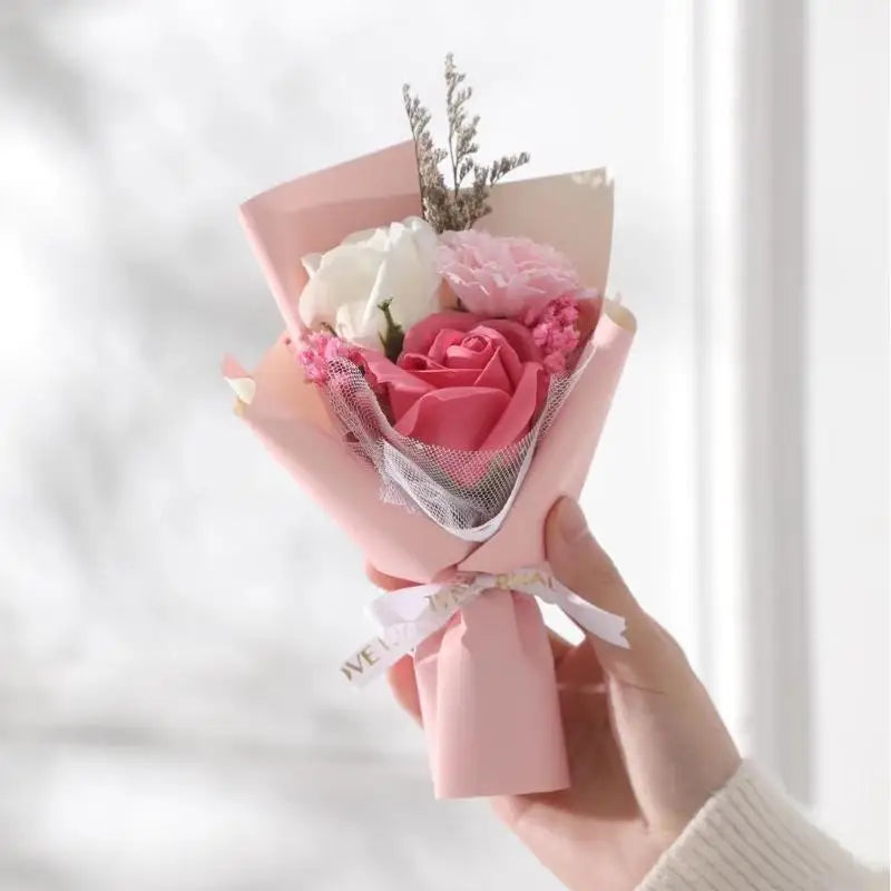 Valentine's Day Gift Decoration Rose Artificial Flowers Bouquet Fake Flower For Girlfriend Gift Mother's Day Decor Flower