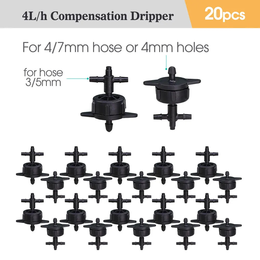 2L 4L 8L Dripper Irrigation 3/5mm Hose 2/4-Way Connector Water Splitter Emitter Drip Arrow Micro Drip System Garden Accesorries