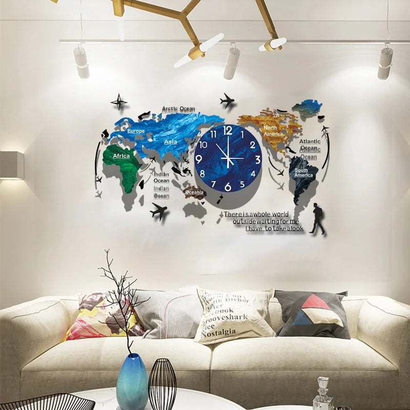 Unique Acrylic Wall Clock 3D DIY Large Wall Hanging Clock with Stickers for Office Home Living Room Wall Art Home Decorations