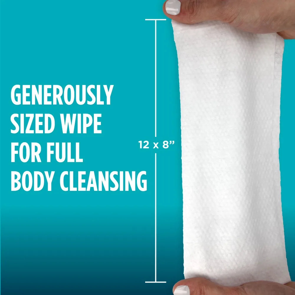 Holiday Bulk Savings | Large Capacity Value Pack Extra Large Disposable Pre-Moistened Washcloths Adult Cleaning Wipes Soft Bulk 96 Count Premium Personal Hygiene Bath Shower Travel Use