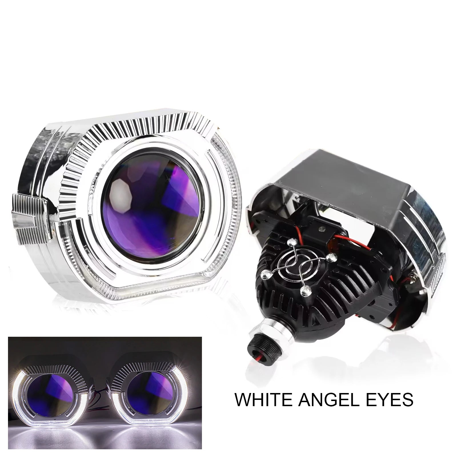 90W 2 PCS 3.0 Inch Blue Bi LED Projector Lens Universal Headlight Retrofit For H1 H4 H7 H11 Auto Light Headlamp Car Accessory