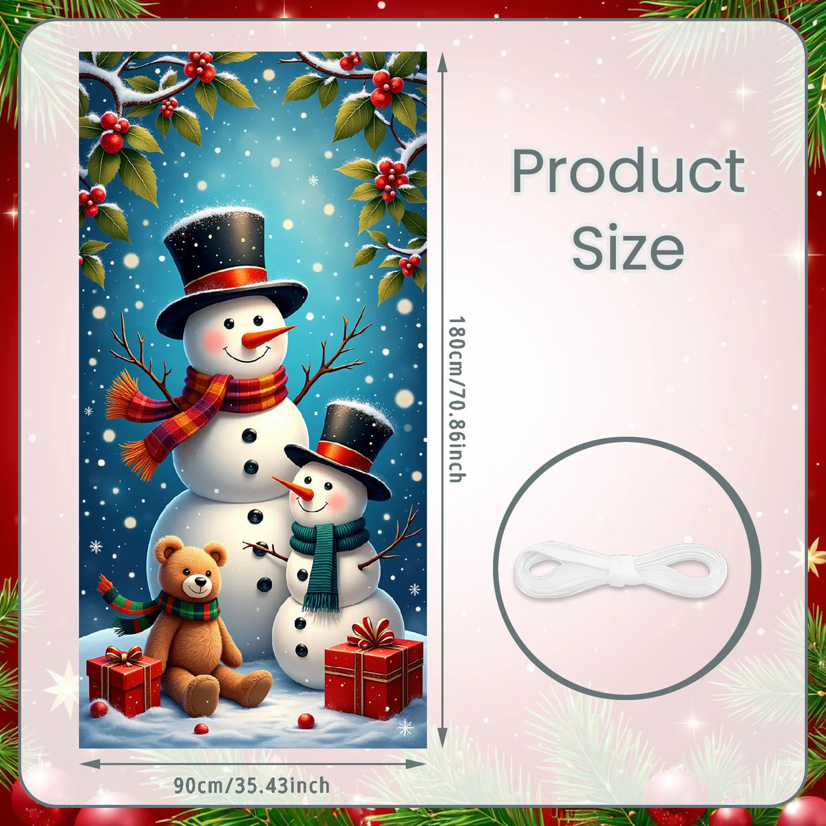 Christmas Door Cover Decorations Santa Claus Send Gift Background Banner for Indoor Outdoor Home Porch Holiday Decor Supplies