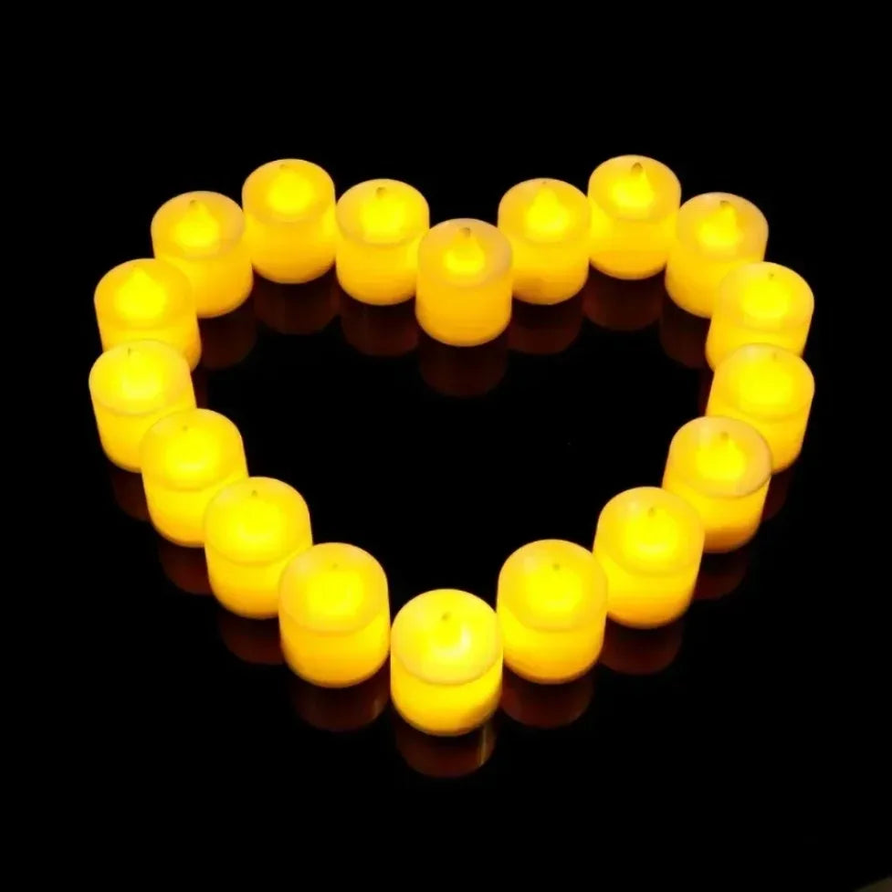 24/50Pcs Flameless LED Tealight Candles Flickering Light With Switch Battery Powered Warm Light For Wedding Christmas Home Decor