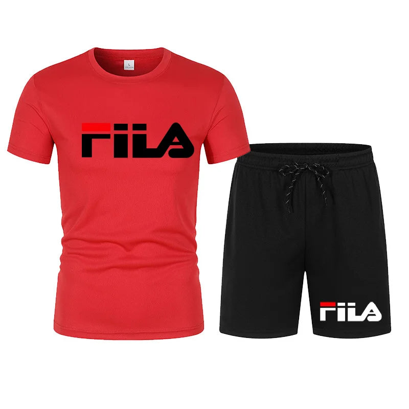 Men's two-piece sportswear breathable quick drying short sleeved T-shirt pants set running fitness 2026 summer big discount