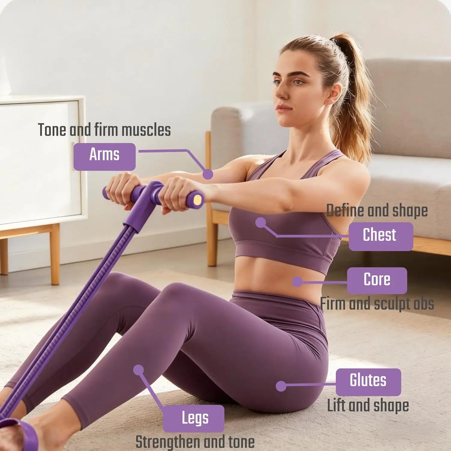 Pedal Resistance Band Tensioner Multi-Functional Household Gym Fitness Equipment Yoga Abdominal Strengthening Tension Rope