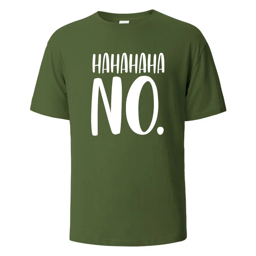 Hahaha No Print T-Shirt Summer Tees For Men Women 100% Cotton O-neck Oversize Casual Short sleeved Tops