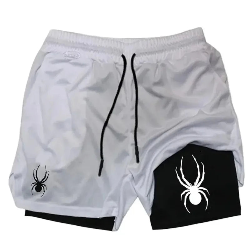 Summer for Men Shorts 2-in-1 Gym Breathable Running Jogging Casual Sportswear Quick Dry Fitness Double Layer Fashion Double Deck