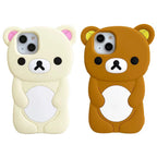 Rilakkuma Bear Silicone Soft Cover Case For iPhone 17 16 15 14 13 12 11 Pro Max mini Plus Xs XR 6 7 8 Plus