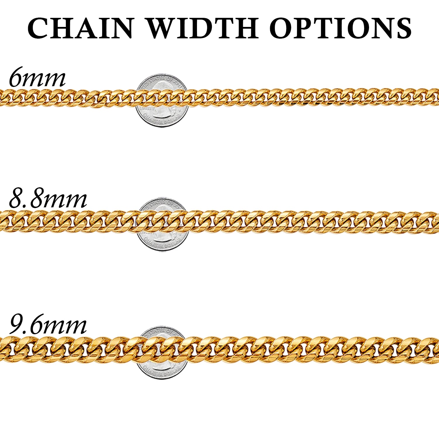 Hip Hop Bling Gold Color Cuban Link Chain Necklaces Tank Chain Men's Whip Chain Necklace Men Rapper Jewelry Drop Shipping