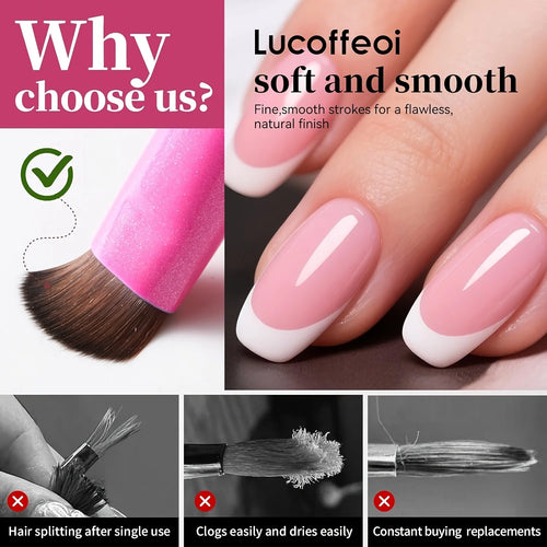 3 in 1 French Nail Brush, with Multi-function Brush Head - Fine Nail Brush, Suitable for Gel and Acrylic Nails, Precise Cleaning