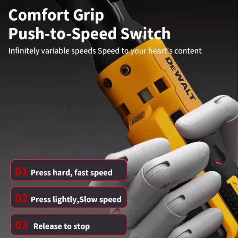Dewalt Brushless Ratchet Right Angle Wrench DCF512 Cordless Driver Multifunction Variable Speed Power Wrench LED Power Tools