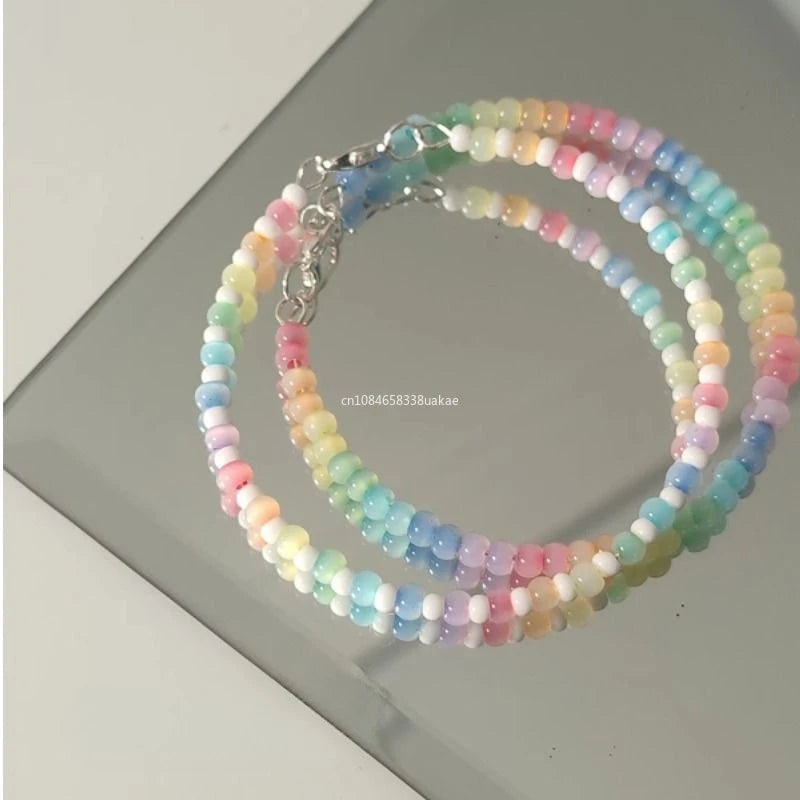 1Pcs Bohemian Style Bracelet Colorful Beaded Bracelet for Women Girls Simple Sweet Versatile Bracelet Jewelry Accessories Gifts