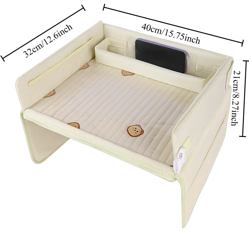 Car Kids Safety Seat Tray Multifunctional Waterproof Meal Storage Table Baby Stroller Tray Board for Toddler Travel