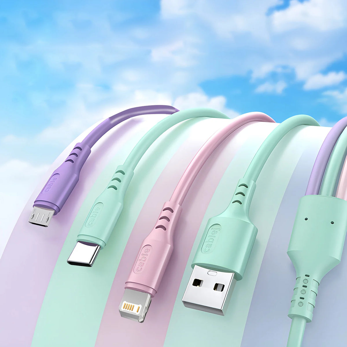 3 in1 Charging Cable Multi Usb Port Multiple Usb Charging Cord Type C Micro Charger Mobile Phone Wire For iPhone 14 13 12 Xiaomi