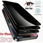 3PCS Privacy Screen Protector For iPhone 17 17e 16e 16 15 14 Pro Max Anti Spy Tempered Glass For iPhone 13 12 11 Privacy Film